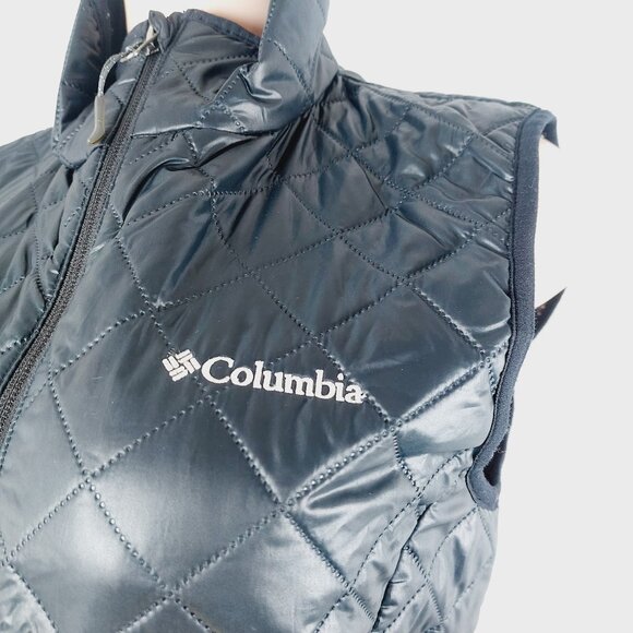 Columbia Women's Black Dualistic Omni-Heat Full-Zip Puffer Vest Jacket Size M - Picture 9 of 12